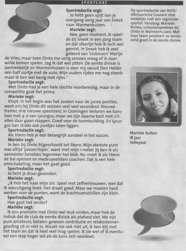 Sportchat met Marieke