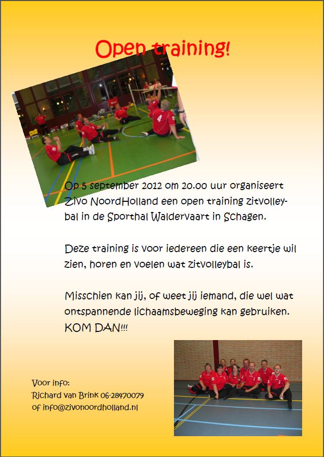 Open training zitvolleybal