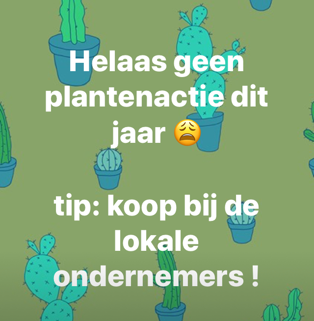 Geen plantenactie dit jaar