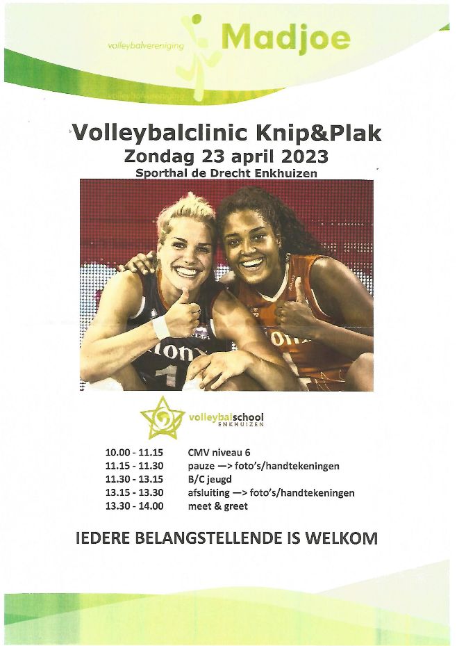 Volleybal clinic Knip en Plak