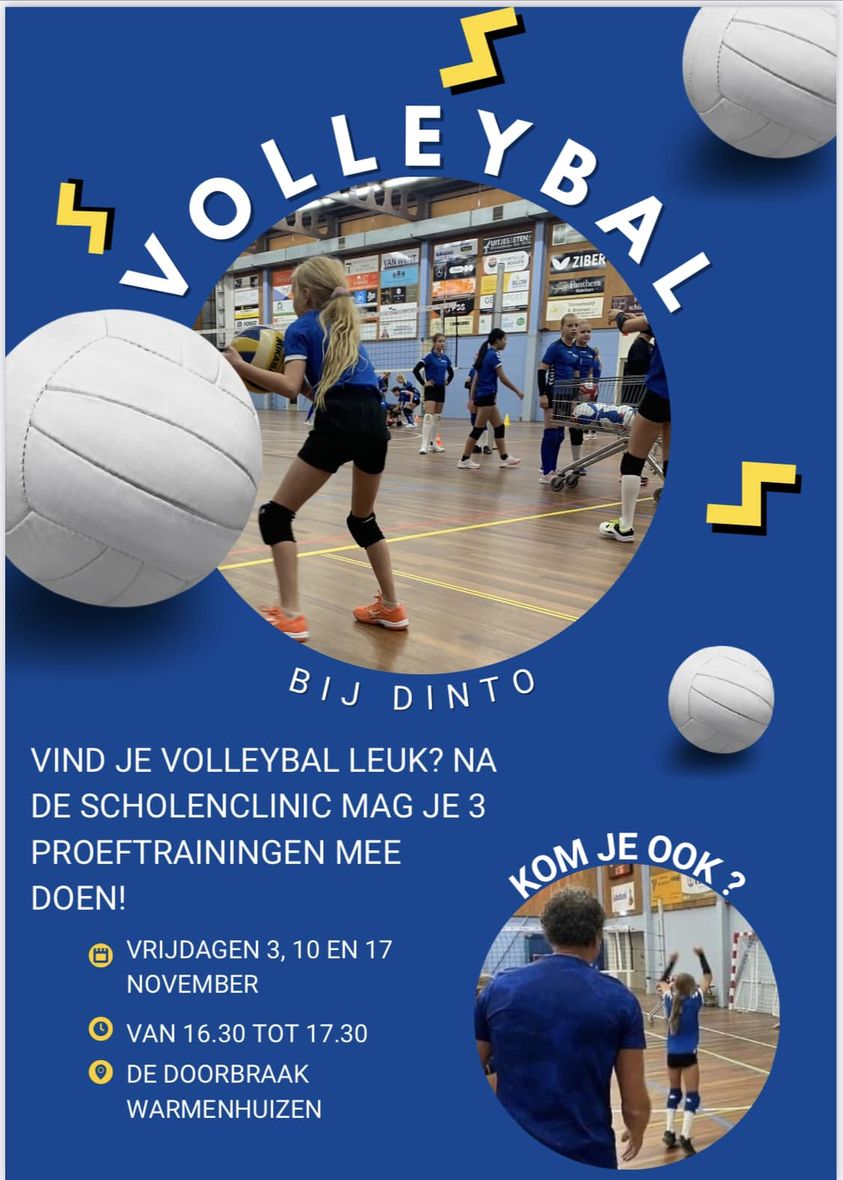 Volleybal clinic voor groepen 3 en 4