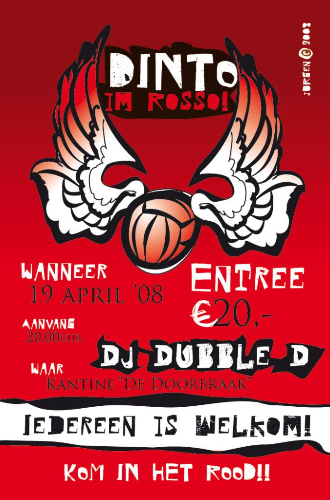 Dintofeest ”Dinto im Rosso” op zaterdag 19 april.