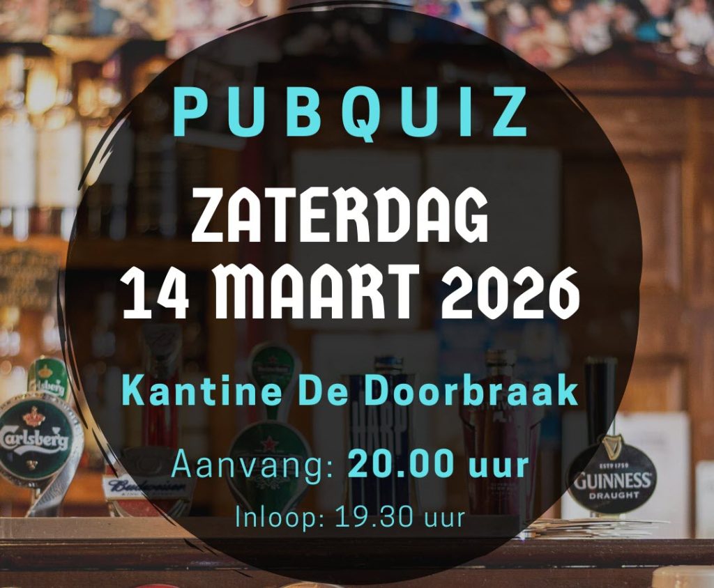 Pubquiz op zaterdag 14 maart